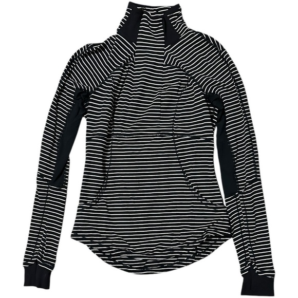 Lululemom Athletica Women’s Base Runner Half Zip Black and White Size 8 - Picture 6 of 10